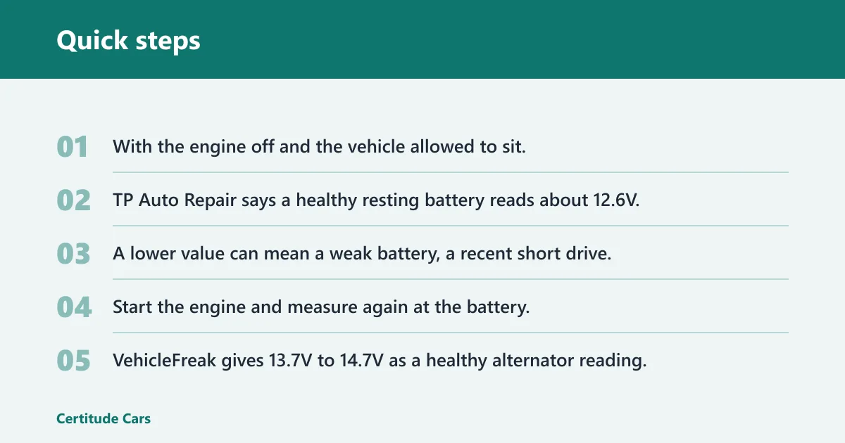 Quick steps: How do you test charging voltage?