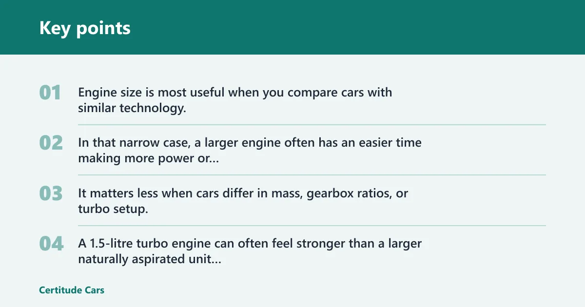 Key points: Does engine size matter?