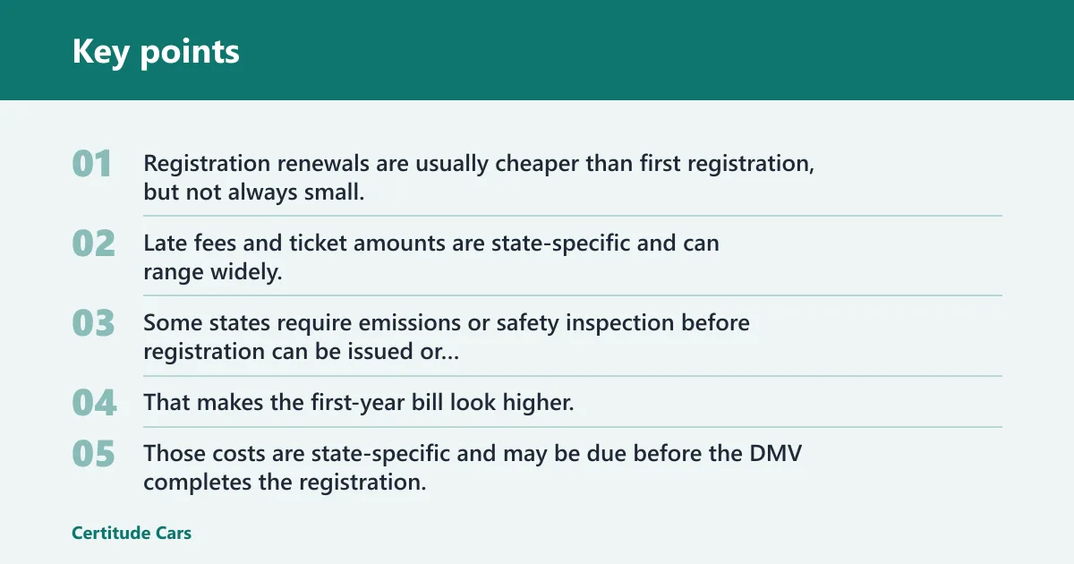 Key points: Why first-year registration can cost more
