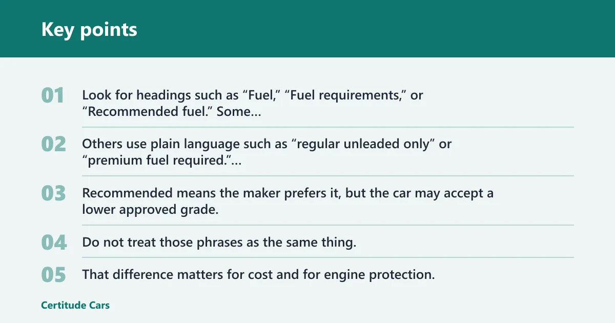 Key points: What does your owner’s manual say?